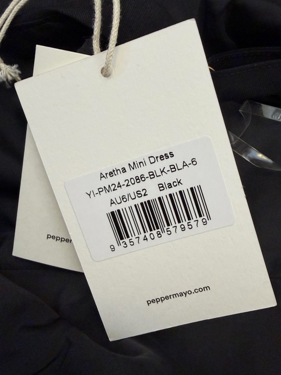 NWT PepperMayo Aretha Black Mini Dress with Gold Ring Straps - Picture 8 of 9